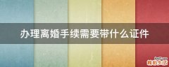 办理离婚手续需要带什么证件