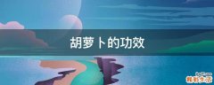 胡萝卜的功效