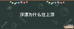 浮漂为什么往上顶