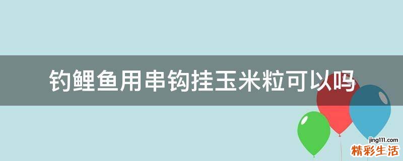 钓鲤鱼用串钩挂玉米粒可以吗