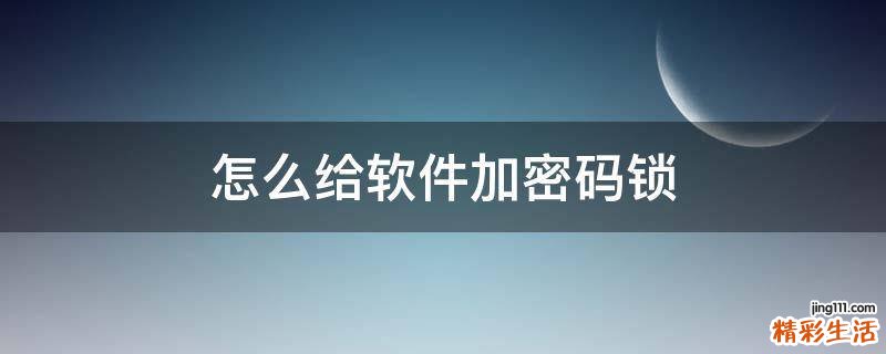 怎么给软件加密码锁
