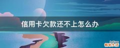 信用卡欠款还不上怎么办