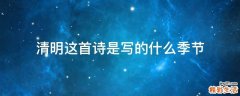 清明这首诗是写的什么季节