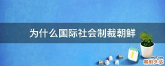 为什么国际社会制裁朝鲜