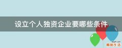 设立个人独资企业要哪些条件