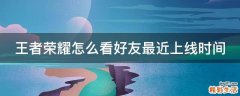 王者荣耀怎么看好友最近上线时间