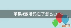 苹果4激活码忘了怎么办