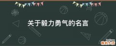 关于毅力勇气的名言