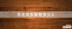 东北关东军有多少人