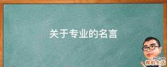 关于专业的名言