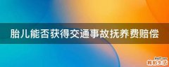 胎儿能否获得交通事故抚养费赔偿