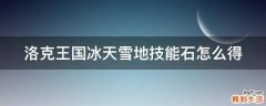洛克王国冰天雪地技能石怎么得