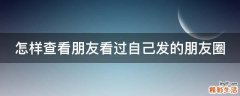 怎样查看朋友看过自己发的朋友圈