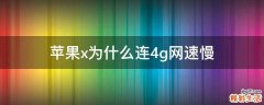 苹果x为什么连4g网速慢