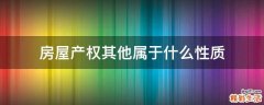 房屋产权其他属于什么性质