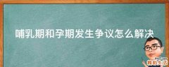哺乳期和孕期发生争议怎么解决