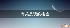 有关贪玩的格言