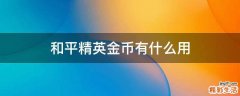 和平精英金币有什么用