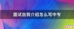 面试自我介绍怎么写中专