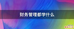 财务管理都学什么