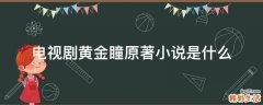 电视剧黄金瞳原著小说是什么