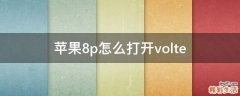 苹果8p怎么打开volte