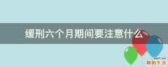 缓刑六个月期间要注意什么