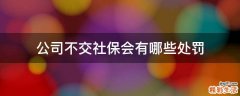 公司不交社保会有哪些处罚