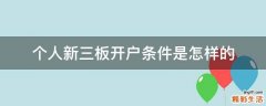 个人新三板开户条件是怎样的