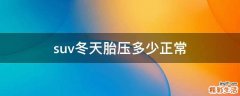 suv冬天胎压多少正常
