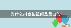 为什么抖音拍视频是黑白的