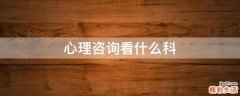 心理咨询看什么科