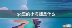 qq里的小海螺是什么