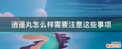 逍遥丸怎么样需要注意这些事项