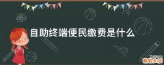 自助终端便民缴费是什么