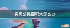 买房公摊面积大怎么办