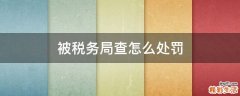 被税务局查怎么处罚