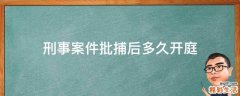 刑事案件批捕后多久开庭