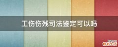 工伤伤残司法鉴定可以吗