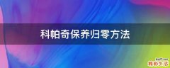 科帕奇保养归零方法