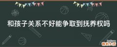 和孩子关系不好能争取到抚养权吗
