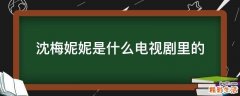 沈梅妮妮是什么电视剧里的