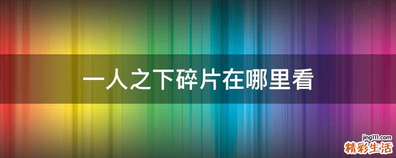 一人之下碎片在哪里看