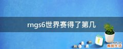 rngs6世界赛得了第几