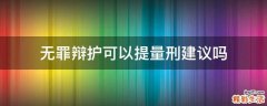 无罪辩护可以提量刑建议吗