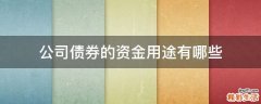 公司债券的资金用途有哪些