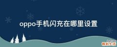 oppo手机闪充在哪里设置