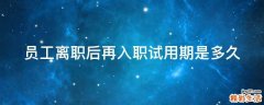 员工离职后再入职试用期是多久