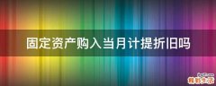 固定资产购入当月计提折旧吗