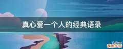 真心爱一个人的经典语录